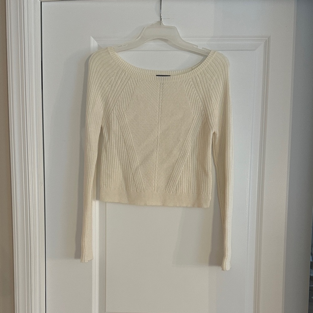 Express Cream Ribbed Women's Sweater - Small - Like New